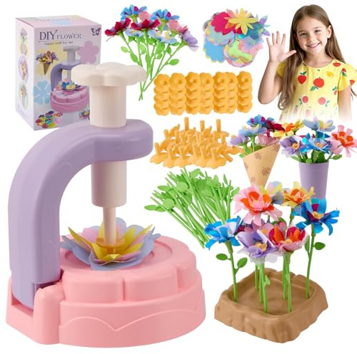 VIHBRAI Kit de presse à fleurs DIY pour enfants - Kit de bricolage créatif avec accessoires - Jouet éducatif pour enfants pour filles et garçons