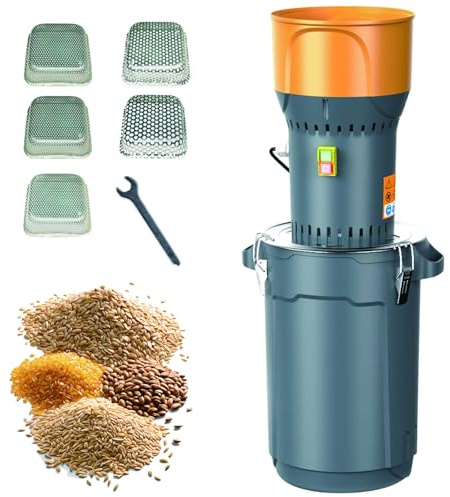 Electric Grain Mill Grinder 25L/50L – 1300W High-Speed Stainless Steel Pulveriser with 5 Filters, 19000r/min & One-Button Operation for Dry Corn, Wheat, Spices & Herbs 25L