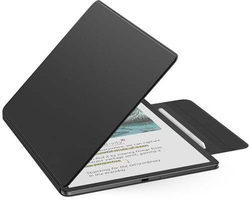 MoKo Custodia Magnetica per Kindle Scribe 11 (3a Generazione) e Kindle Scribe Colorsoft (1a Generazione) - Copertina in PU premium sottile con astuccio penna e Auto Sonno/Sveglia, Nero