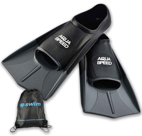Aqua Speed Kurze Schwimmflossen für Erwachsene und Kinder I HIGH TECH | weiche Trainingsflossen I leichte Kurzflossen I Training Flossen I Trainingsschwimmflossen I Schwimmen I Schwimmtraining