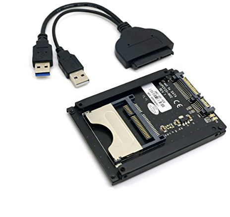 chenyang CFast Lecteur de cartes CFast SSD vers adaptateur SATA 22 broches avec câble d'alimentation de données SATA vers USB 3.0