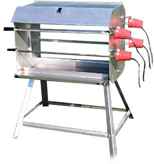 Mutzbratengrill Holzgrill mit 4 Spießen für 52 Portionen