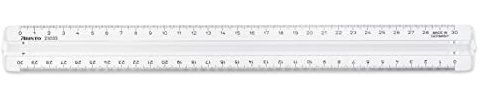 Aristo Prismen Lineal 30 cm AR2303399 - transparent, mit Griff | Glasklares Polystyrol, Facette für präzise Strichführung, Millimeter- & ½-mm-Teilung, Made in Germany
