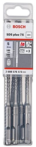 Bosch Professional 10tlg. Hammerbohrer SDS Plus-7X (für Beton und Mauerwerk, 5 x 100 x 165 mm, Zubehör Bohrhammer)