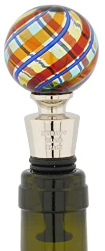 Bouchon de bouteille en verre de Murano - rayures élégantes