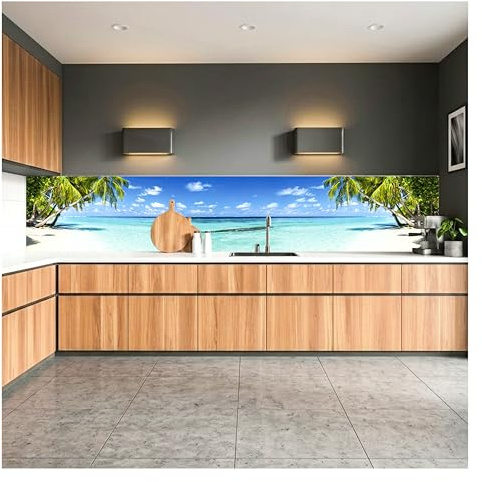 Dimex Küchenrückwand Folie selbstklebend Strand IM Paradies | Klebefolie - Dekofolie - Spritzschutz für Küche | Premium QUALITÄT - Made in EU | 350 cm x 60 cm
