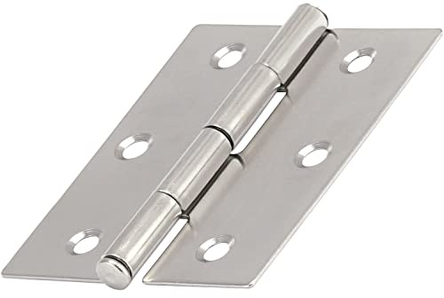 OPIOL QUALITY® Scharnier gestanzt 40x50 mm aus Edelstahl A2 V2A (4 Stück) Scharniere Steckverbinder Edelstahlscharnier Türband Aufschraubband Türscharnier