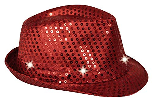 Trendario LED Pailletten Hut - Party & Fasching, leuchtend, Farbe wählbar