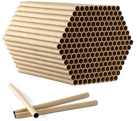 Navaris Nisthülsen für Bienenhotel Insektenhotel - Füllung für Insektenhotels - 200 Röhrchen aus Papier - für Bienen Wildbienen Insekten