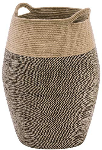 Cotton Rope Laundry Hamper by YOUDENOVA, 105L - Woven Collapsible Laundry Basket - Clothes Storage Basket for Blankets, Laundry Room Organizing, Bedroom Storage, Clothes Hamper – Dark Brown