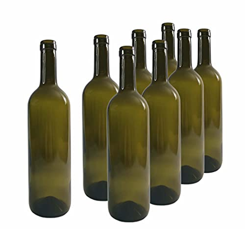 DIAH DO IT AT HOME - Bouteilles de vin en verre Bordeaux 0,75 l (750 ml) pour fabrication de vin maison (24 bouteilles de vin olive)