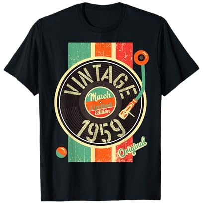 63 ans anniversaire homme 1959 mars platine vinyle vintage T-Shirt