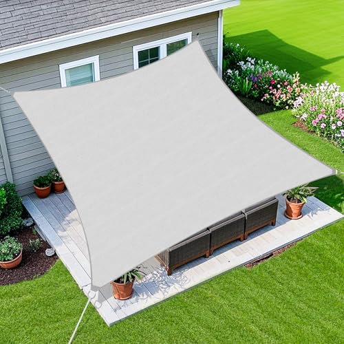 Amagenix Sun Shade Sail 6'X10' Curved Edge Outdoor Shade Canopy Light Grey Breathable 95% UV Block Shade Cloth for Patio Garden Backyard (We Make Custom Size)