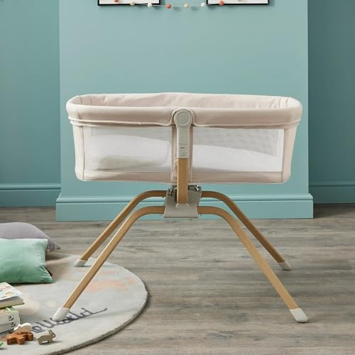 Babymore Air Motion Gliding Crib with Airflow Mattress (0-6 Months) – Cream