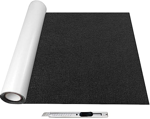SZMMG Filz Selbstklebend 40x200cm, Schwarz Klebefilz Selbstklebend, 2mm Dicke Filzgleiter Selbstklebend Roll, Filzmatte Selbstklebend, Möbelgleiter Filz für Stühle, Möbel, Couch, Box Liner, Cup Mat