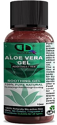 10ML | Organic Aloe Vera Gel 100% Pure Natural from Freshly Cut Aloe, Soothing & Hydrating, Rich in vitamins, bug bites and minor burns, Ideal for all skin types, Cruelty-free & Vegan