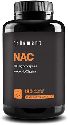 NAC N-Acetil-Cisteína 600 mg - 180 Cápsulas Veganas | Suministro para 6 Meses | Alta Pureza y Biodisponibilidad | Libre de Aditivos | Vegano | Zenement