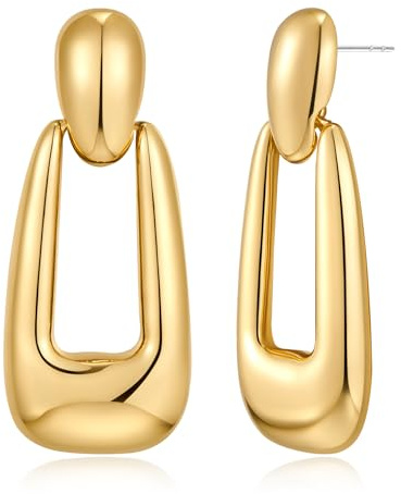 HolidayQbee Moderne Ohrringe Damen In Unregelmäßiger Geometrischer Form, Einzigartiger Individueller Ohrringe, Nickelfrei Hypoallergen & Nicht Ausbleichen
