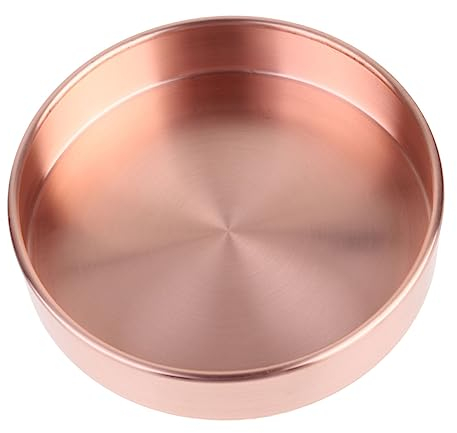 Holibanna Pure Copper Jewelry Tray Nordic Style Decorative Round Storage Plate 14cm Brass Organizer for Desktop Sundries and Accessories