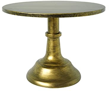 CVNIMV Alzata per Torta Rotonda Espositore per Dessert in Oro retrò Alzata per Cupcake Piedistallo in Metallo Finitura Oro Antico Vassoio da Portata per staffe per Feste di Compleanno (Oro