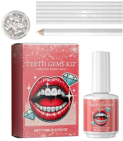Gitekain Zahnsteine-Set, temporäre Zahn-Edelsteine, Zahnschmuck-Set, Mode-Accessoires, Edelsteinkleber für Edelstein-Applikationsset