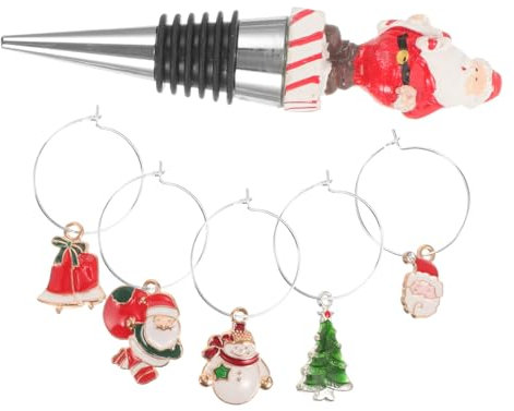 COLLBATH 1set Wine Bottle Stopper with Decorative Cup Reusable Wine Plugs for Christmas Parties Holiday Includes Cup for Festive Celebrations