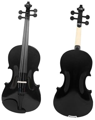 Geige 4/4 Schwarze Violine Akustische Massivholz Violino Professionelle Saiteninstrument Violine Mit Bogen(Violin set)