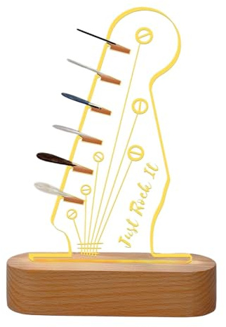 MWZBTG Gitarrenplektrum-Präsentationsständer, Gitarren-Pick-Display-Ständer, Staubdichtes Gitarren-Pick-Display, Leuchtender Acryl Gitarren Pick Aufbewahrungs Pick Halter