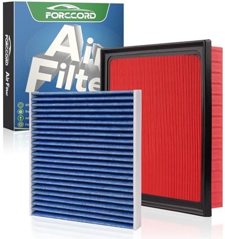 Forccord Cabin & Engine Air Filter Fits for Toyota Camry 2018 2019 2020 2021 2022 2023 2024 (3.5L/2.5L) Activated Carbon Cabin Filter Replacement CA12377 CF12157 (Not for Hybrid!)