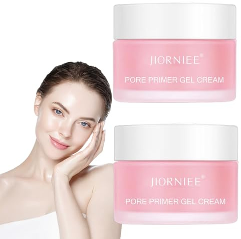 Pore Primer Gel Cream, Visage Pore Primer, Crème Rétrécissante pour Pores Invisibles, Base de Maquillage Mate Contrôle Sébum et Hydratation, pour tous les tons de peau (2 pièces)