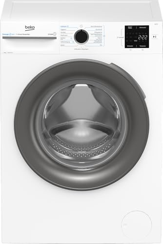 Beko BM3WFU4941W1, Waschmaschine, 9 kg, Frontlader, Restzeitanzeige, Waschvollautomat, 1400 U/min, SteamCure Dampffunktion, allergikergeeignet, Weiß
