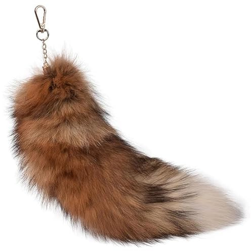 Nocyclonic Therian Tail aus Kunstfell, Furry Fox Tails Keychain, Fuchsschwanz AnhäNger, Fell Schwanz Keychain