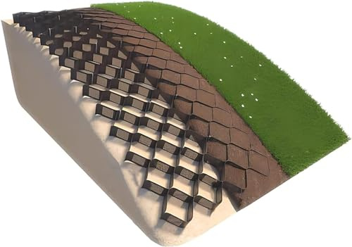 Caillebotis en plastique Géogrille stabilisatrice de gravier for pentes ou zones plates, grille de sol, grille d'allée en gravier de pois for base de hangar de patio Caillebotis stabilisateur de voie(