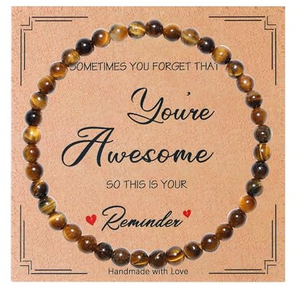 QINJIEJIE 4/6mm Naturstein Armband aus Echten Edelsteinen Heilstein Perlenarmband Armband für Damen und Herren, Stretch Perlenarmband Elegantes Geschenk für Mutter Frauen Freundin Tochter Schwester