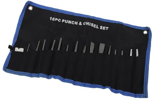 Ejoyous Kit de Cincel de Mecánica de 16pcs, Golpes y Set de Cincel, Varios Tipos, Material de Acero Premium, Gran Estabilidad, Marcas de Dimensiones para Facilitar Identificación, Amplias