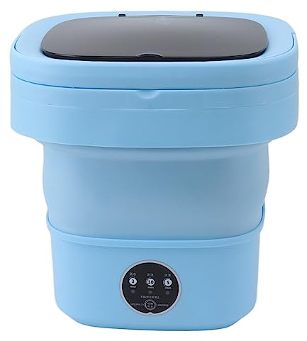 SIXRUN 6L Petite Machine à Laver Pliable, Mini Machine à Laver Compacte à Double Cuve pour Camping, Appartement, Camping-Car (Prise UE)