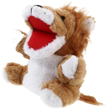 Abaodam Löwe Plüschtier Bewegliches Maul Handpuppe Tierhandpuppe Stofftier Niedliche Handpuppe Cartoon-tierhandpuppe Realistisches Fingerspielzeug Tierspielzeug Lernhandpuppe