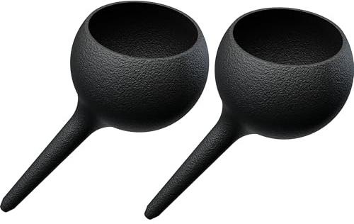 2er Sets große Bewässerungskugeln für Pflanzen – Designerprodukt aus biobasiertem Kunststoff – 500 ml, 300 ml & 200 ml – Automatische Pflanzenbewässerung – Made in Germany (Schwarz, XL)