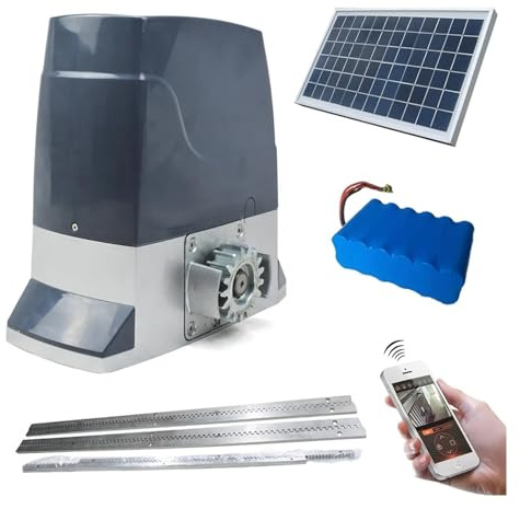 Motor Puerta Corredera, Abridor de puerta Solar DC1200KG, Motor de puerta corredera de 24V CC, abridor automático de puerta corredera(Fast Speed 18m min)