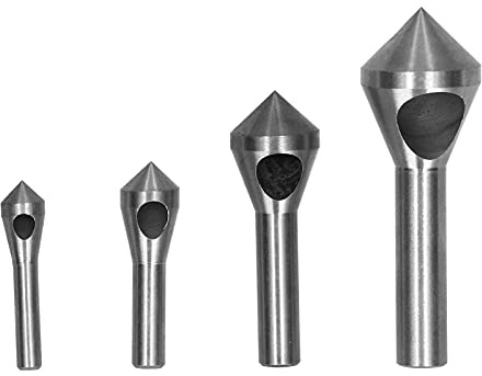 Punta da trapano per sbavatura svasatore 4 pezzi Set di utensili per smussatura in acciaio rapido 4241 per bordi lisci e puliti su piastre di ferro in acciaio al carbonio PVC