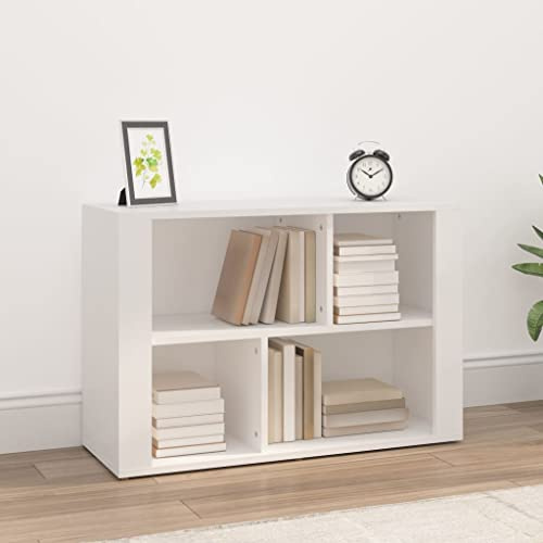 HETFTJN Weißes Sideboard 80x30x54 cm Holzwerkstoff, Modernes Design mit Stauraum, Wandbefestigung inklusive, Beistellschrank für Wohnzimmer Flur oder Küche