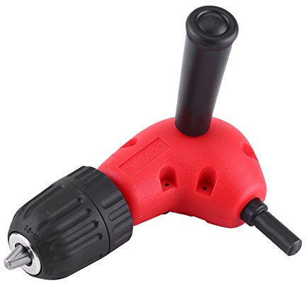Adaptador de ángulo recto de 90 grados para taladro eléctrico, portabrocas inalámbrico con vástago redondo de 9,5 mm, portabrocas sin llave para espacios reducidos, compatible con
