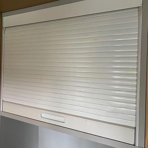 Köksskåp i vitt, skjutdörr i vikbar garderob för förvaring, upprullbar garderobsgrind för tvättstuga, enkel upp- och neddragbar åtkomst (61x71,1 cm/24x28 tum)