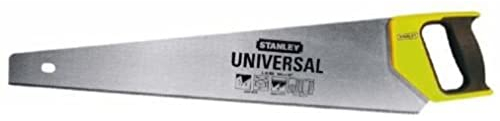 STANLEY 1-20-003 Scie Égoïne Universelle Fabriquée En France - Moyenne/Petite Section - 450 Mm - Lame En Acier - Poignée Bi Matière - Traçage À 45° Et 90