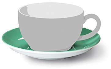 Dibbern Solid Color Kaffee Untertasse aus Fine Bone China Porzellan in der Farbe Smaragd mit einem Durchmesser von 14,5cm, 2010900041