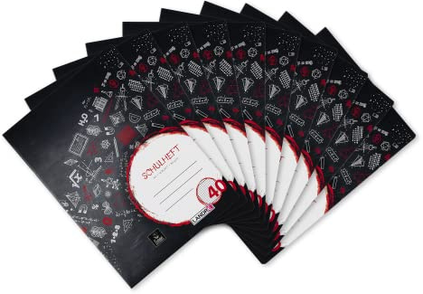 Landré Schulheft A4, 16 Blatt, Lineatur 40, kariert mit Rahmen, gelocht, 10 Stück