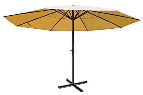 Mendler Sonnenschirm Meran Pro, Gastronomie Marktschirm ohne Volant Ø 5m Polyester/Alu 28kg ohne Ständer - creme