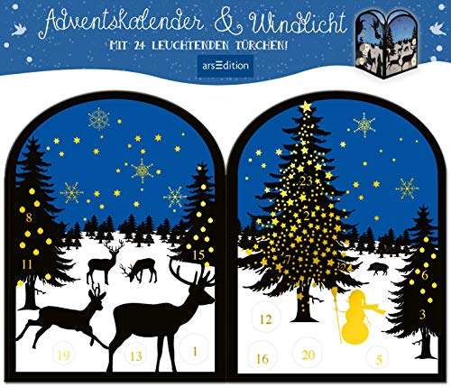 Teelichthäuschen Winternacht: Adventskalender
