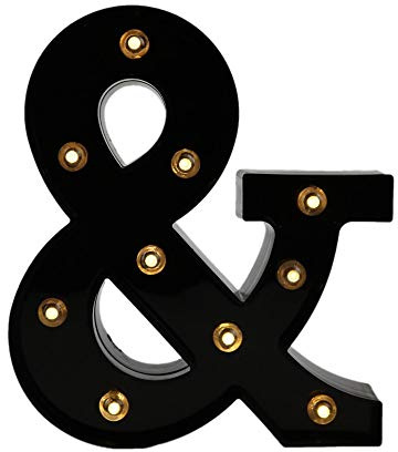Ulalaza Black & White LED Light Up Sign 2xAA Battery Powered Letter Marquee for Wedding Birthday Party Christmas Lamp Night Light