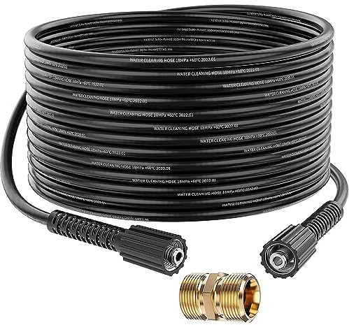 StoneBanks 10m High Pressure Washer Replacement Hose Dual M22-14mm Female Thread Connector with M22 14mm + 15mm Adapter 2610PSI Jet Wash Extension Hose Compatible with Karcher Standard M22